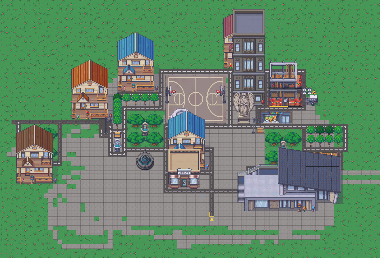 A pixel city built from commits